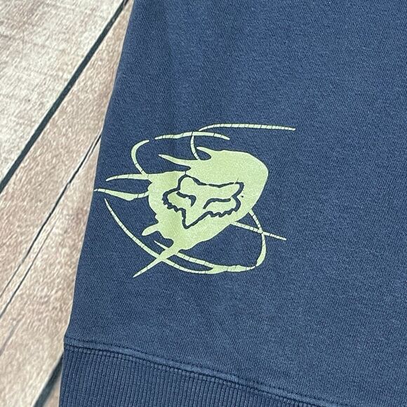 Vintage Fox Racing Riders Co Blue Hoodie Men's Size Medium - Live Fast Ride Hard - Picture 12 of 12